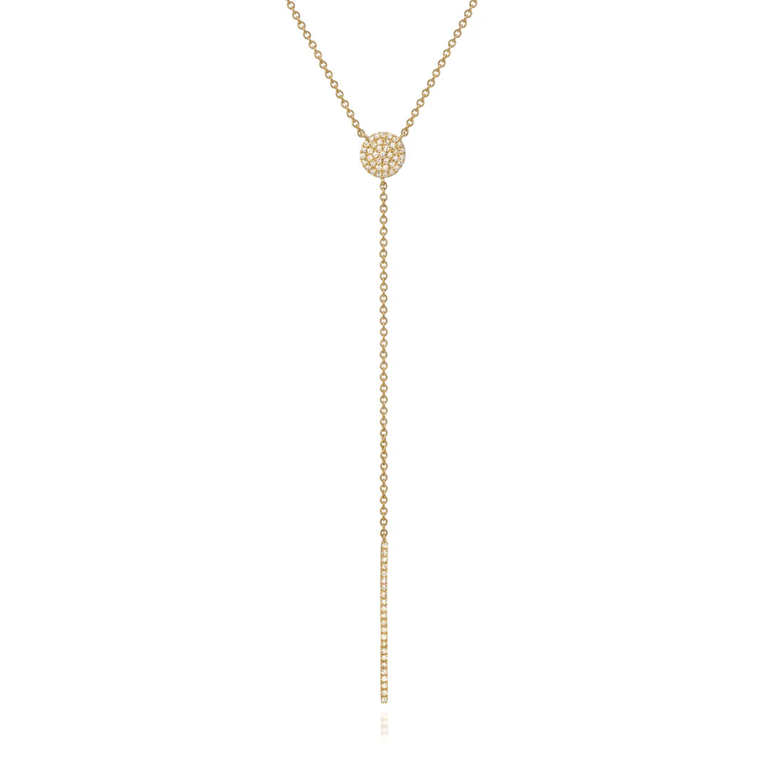 Pave Diamond Lariat Necklace in Yellow