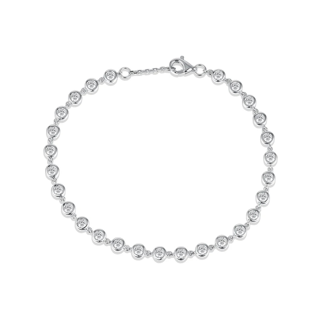 Bezel lab diamond tennis in white