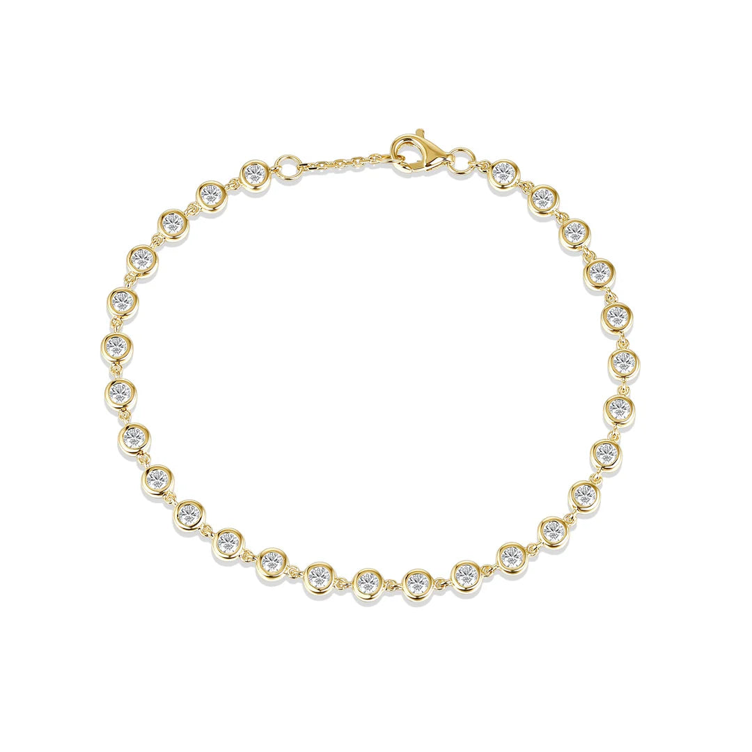 Bezel lab diamond tennis in yellow