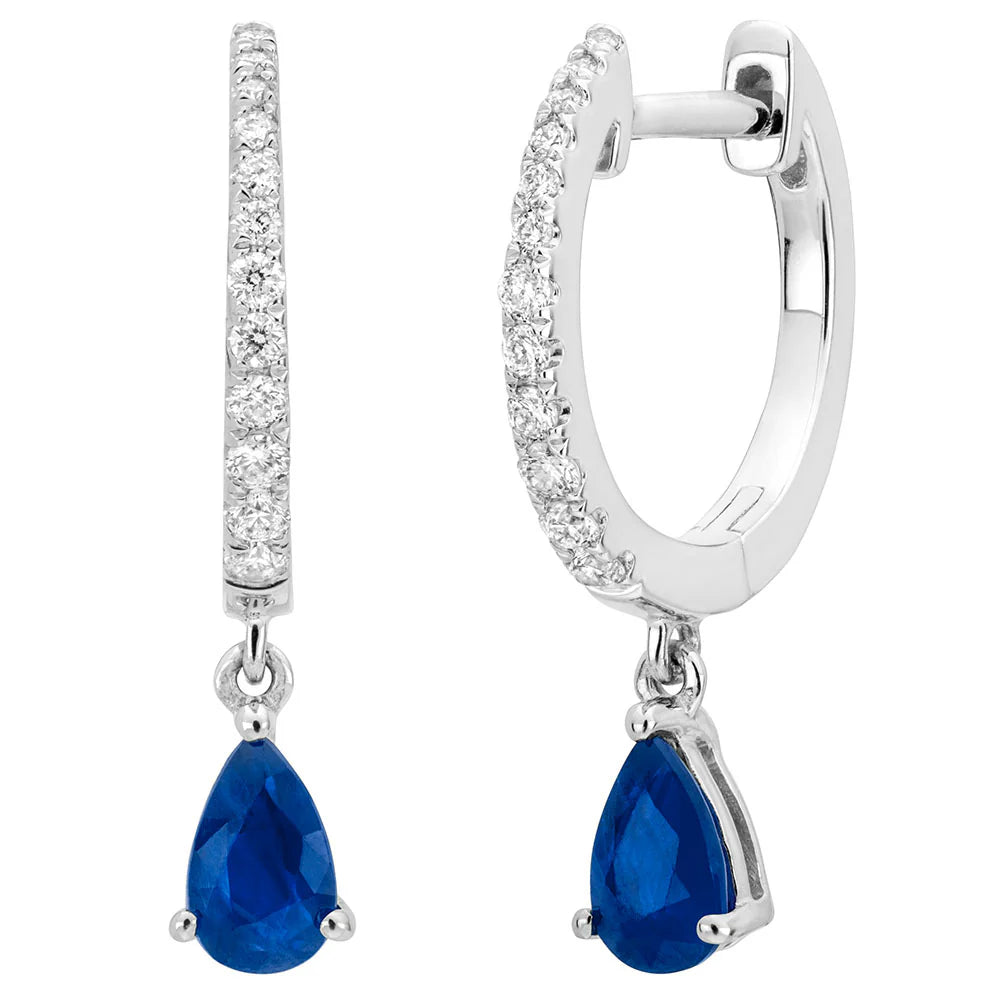 Blue Sapphire Drop Earrings