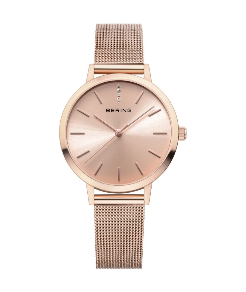 Ladies Classic Stainless Steel Watch In Rose Gold