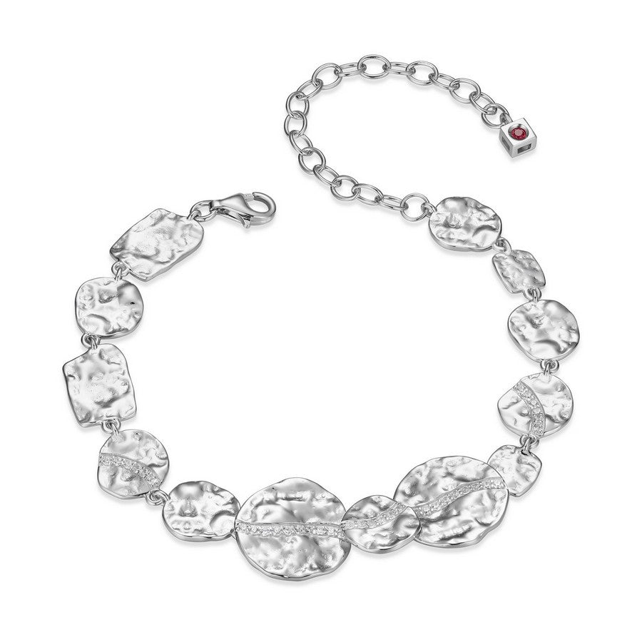 Bracelet à maillons ronds, disques multi-tailles