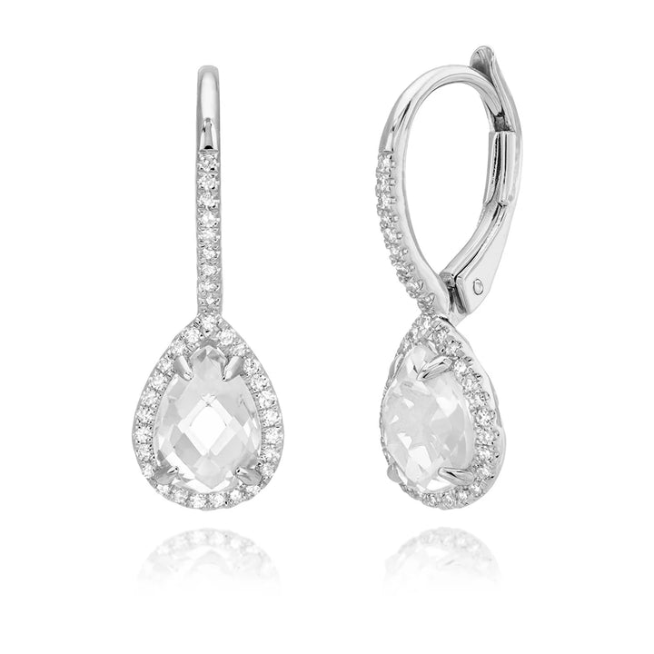 White Topaz Pear Earrings