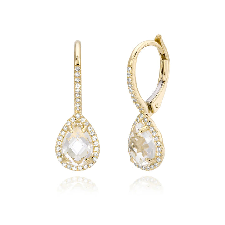 White Topaz Pear Earrings
