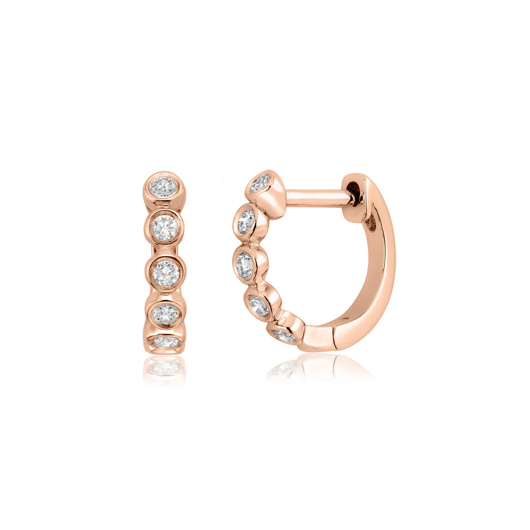Mini Diamond Bezel Hoop