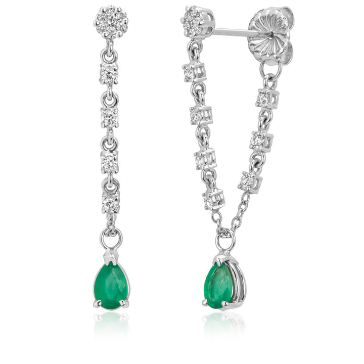 Emerald Pear Drop Earrings
