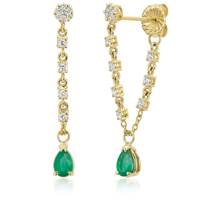 Emerald Pear Drop Earrings
