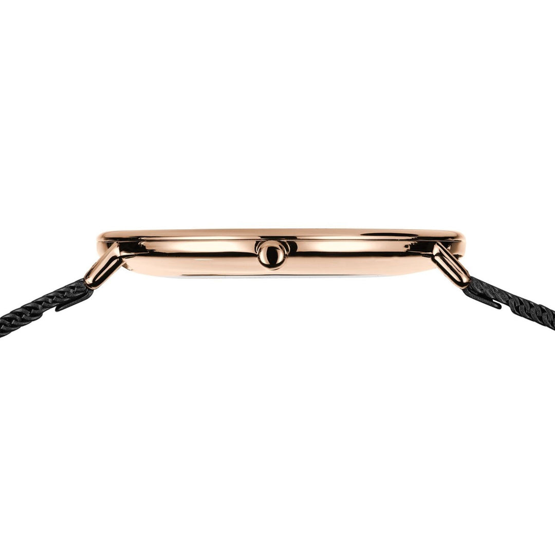 Men's Ultra Slim Stainless Steel Watch In Rose Gold/Black