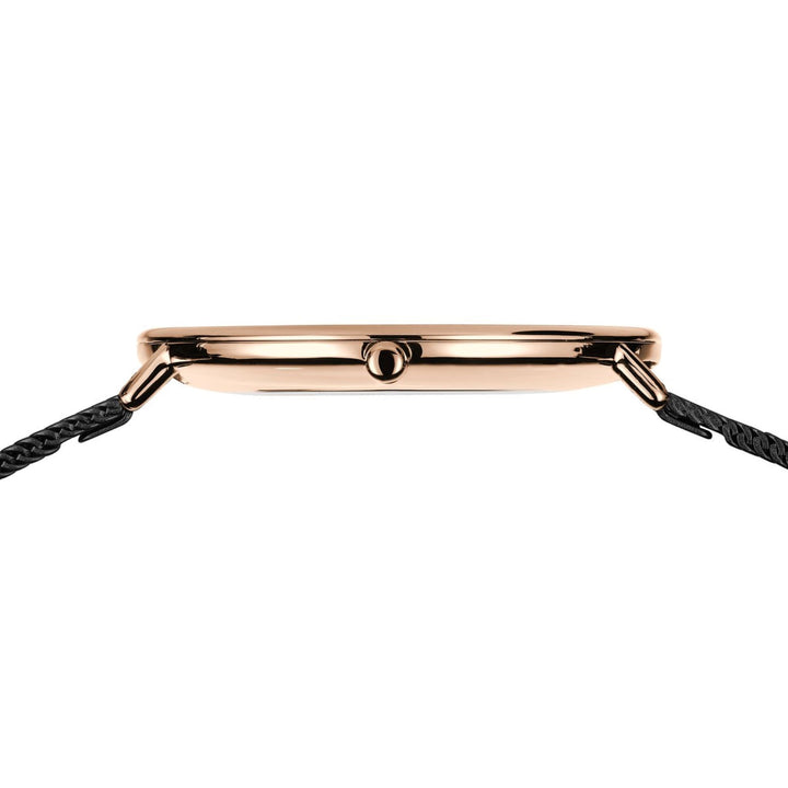 Men's Ultra Slim Stainless Steel Watch In Rose Gold/Black