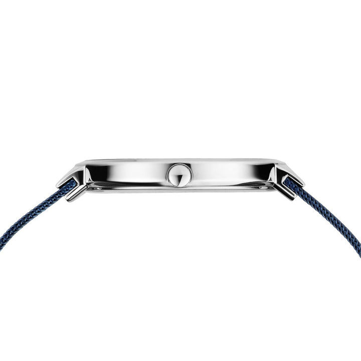 Men's Classic Stainless Steel Watch In Silver/Blue