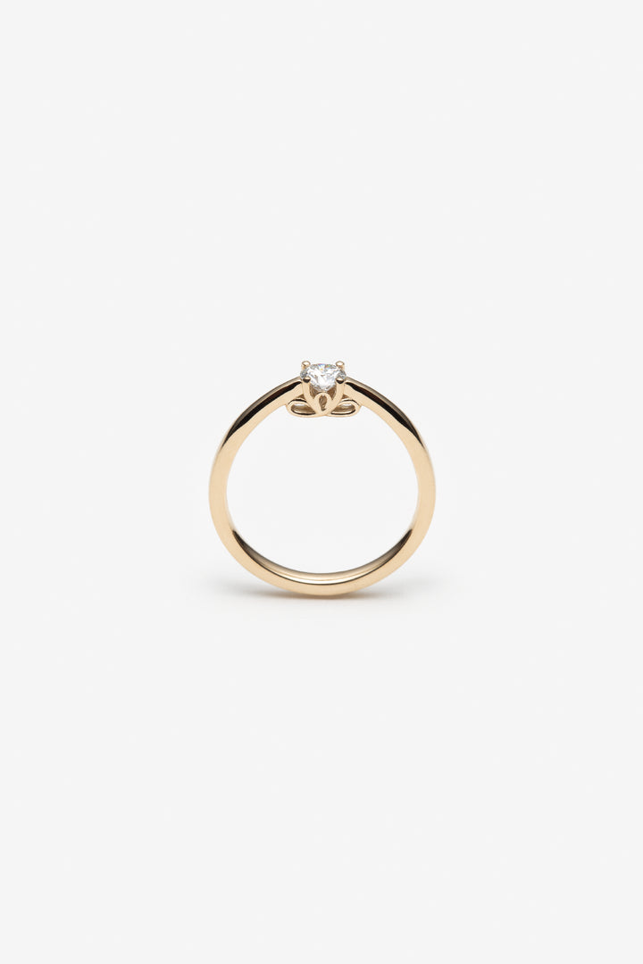Bague Boucle solitaire diamants 0.25ct IGI 18k