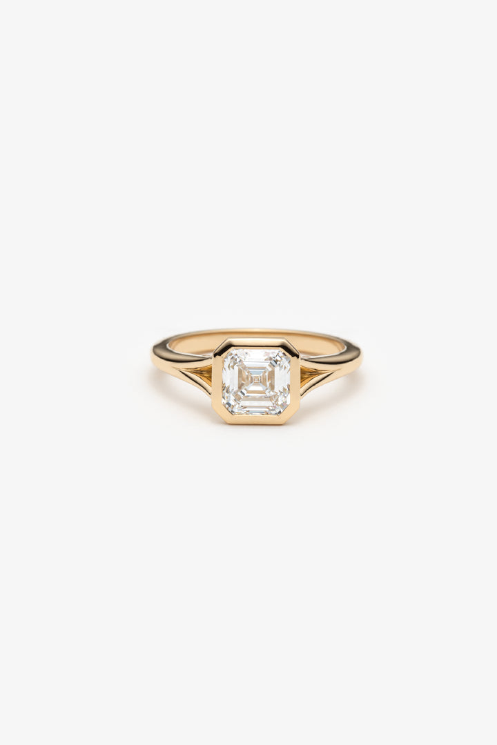 Bague Clos solitaire diamant créé asscher 1,50ct IGI 18k