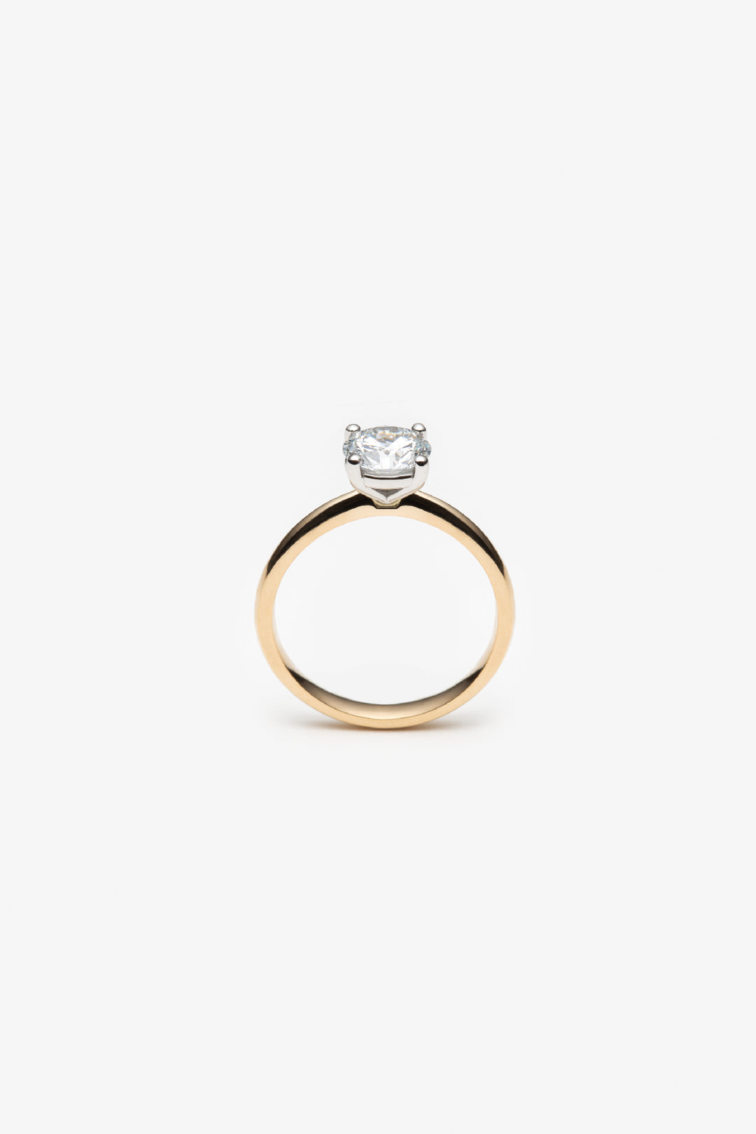 Bague Martini solitaire diamant créé rond brillant 1,00ct IGI 18k/pt950