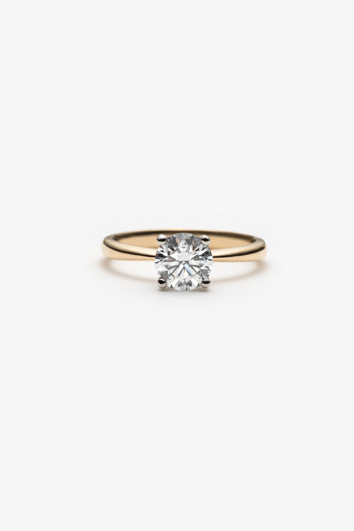 Bague Martini solitaire diamant créé rond brillant 1,00ct IGI 18k/pt950