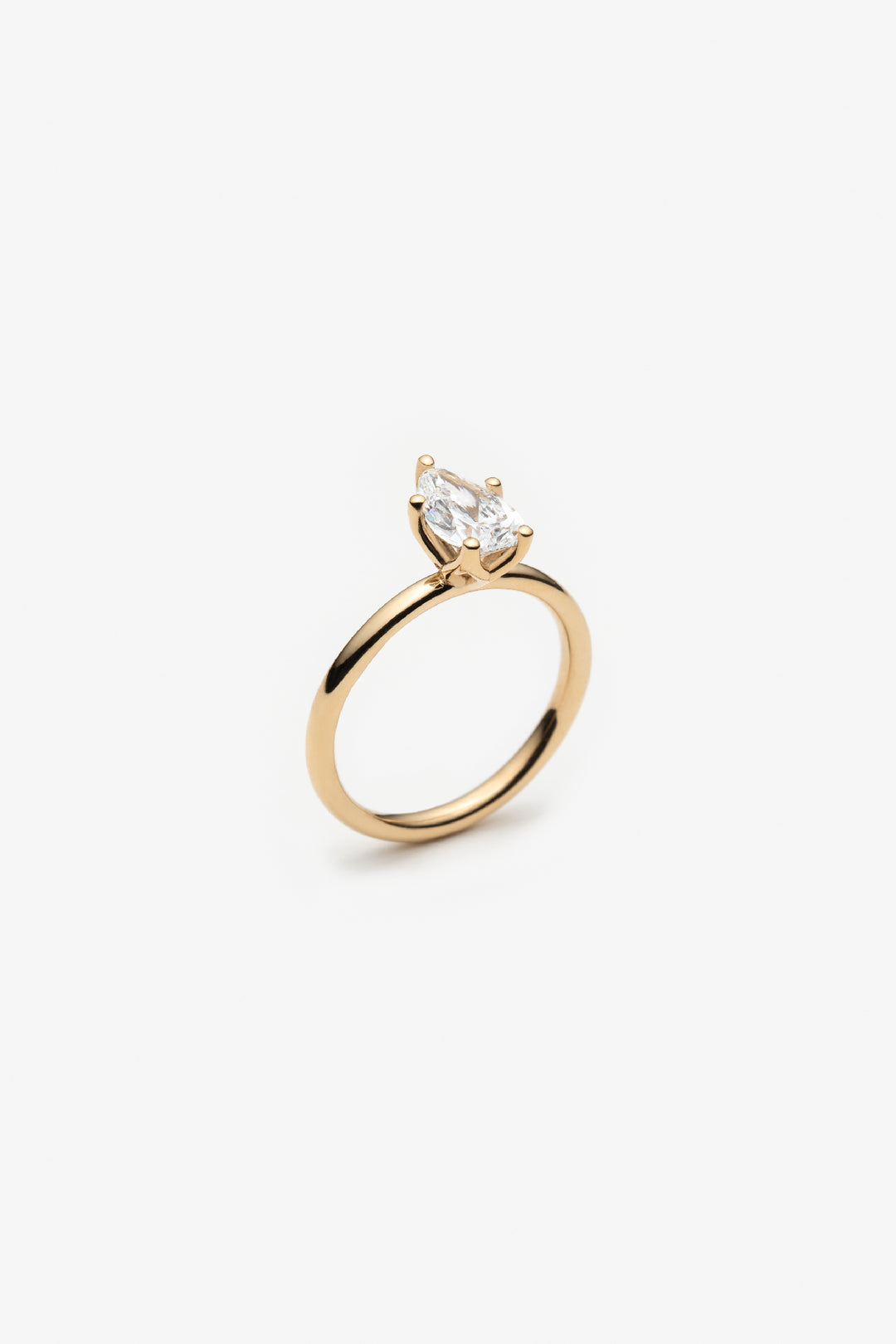 Bague Martini diamant créé poire 1.00ct IGI 18k/pt950