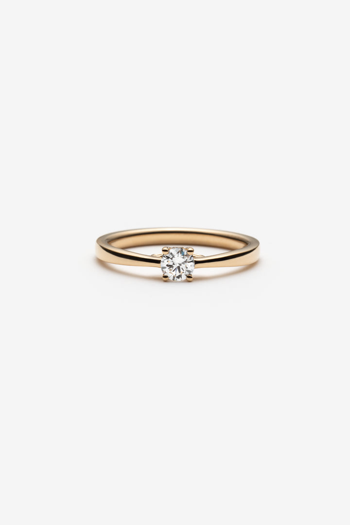Bague Boucle solitaire diamants 0.25ct IGI 18k