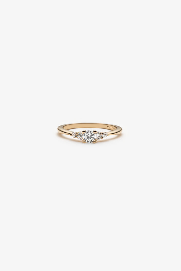 Bague Minimaliste3 | diamants crées  0.06 - 0.25 - 0.06 -18KJ